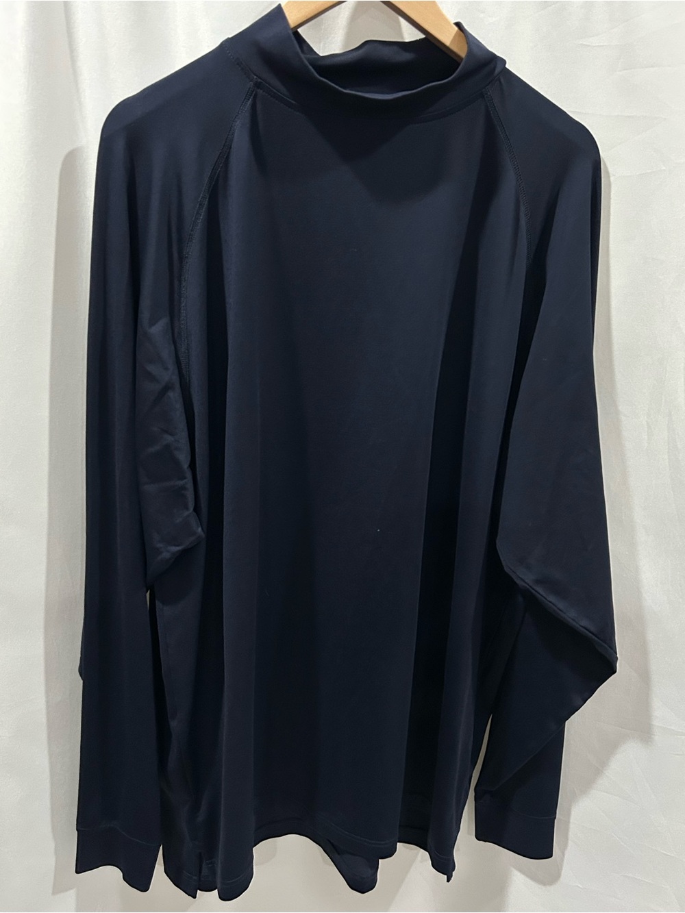 NWOT FootJoy Navy Long Sleeve Mock Neck Performance Golf Shirt